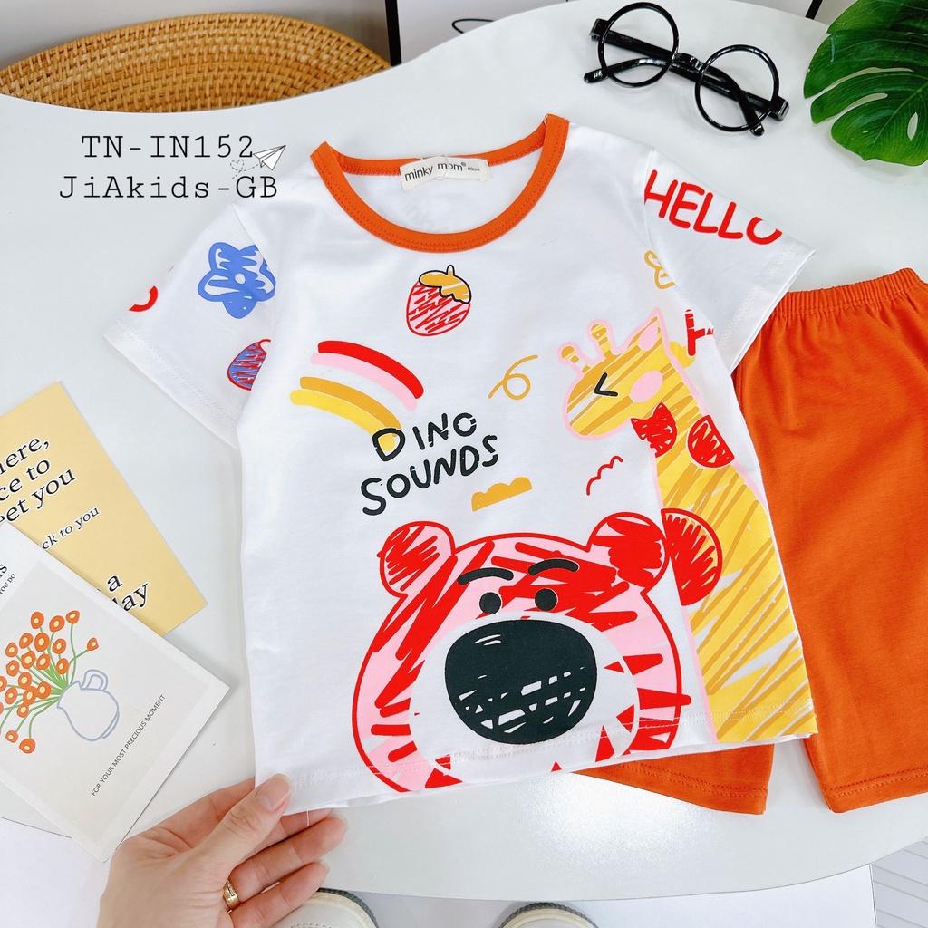 Đồ Bộ Bé Trai Bé Gái Minky Mom Tai ngắn Quần Ngắn, Quần áo trẻ em vải cotton mềm mịn thoáng mát an toàn cho bé NN51