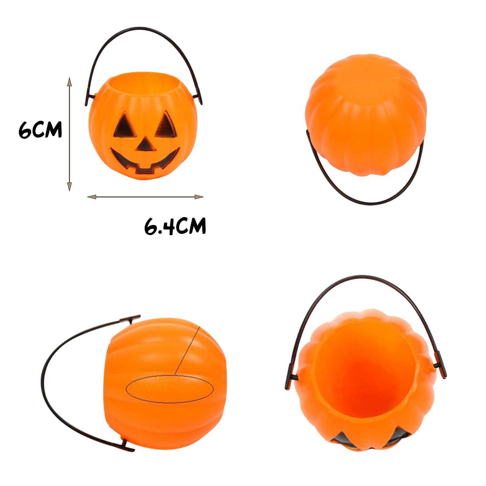 6x Halloween Pumpkin Buckets Candy Pail Holder Decoration for Favors