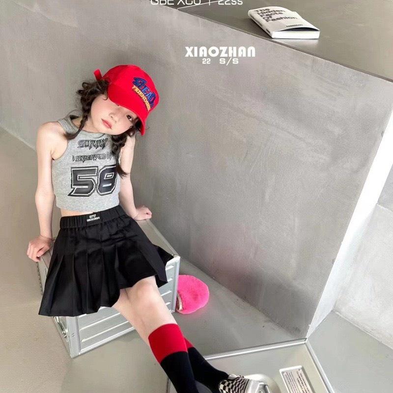 (8-36kg) Set áo croptop chân váy đen TB64 TN65