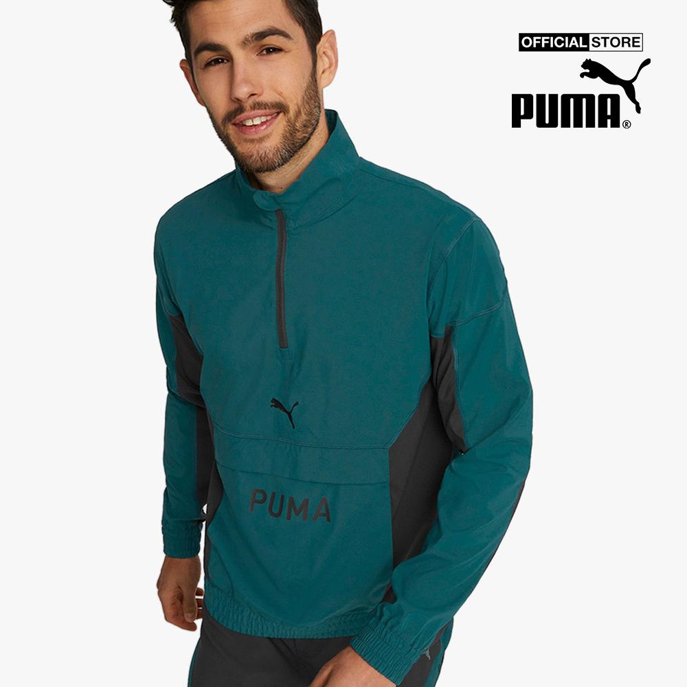 PUMA - Áo khoác nam thể thao cổ trụ phối zip Fit Woven Half Zip Training 522129