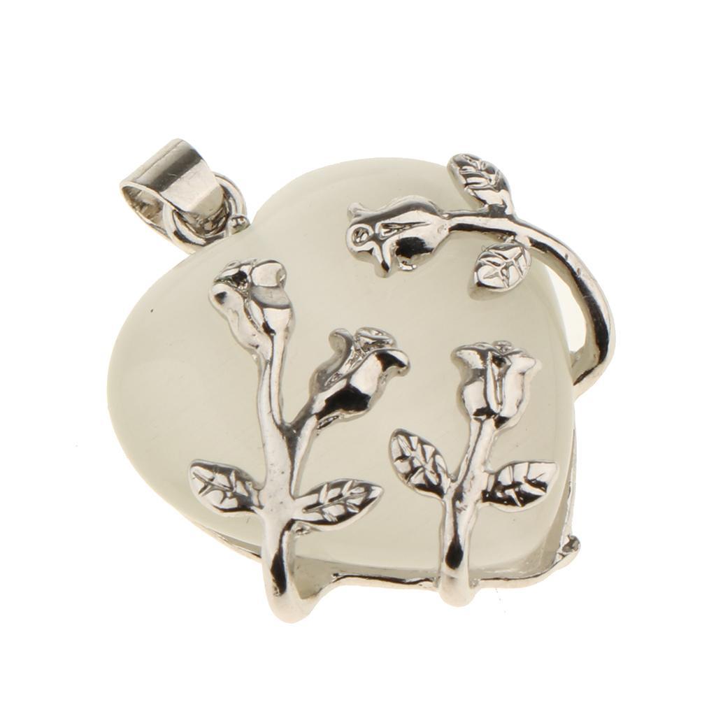 Flower Wrapped Heart Natural Crystal Pendant for Necklace Pendant