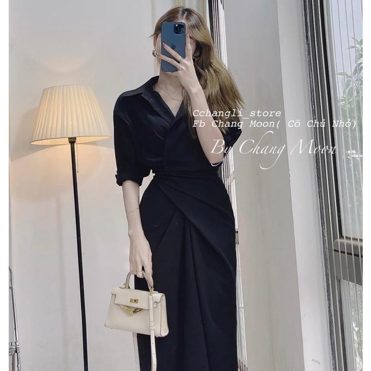 VÁY MANGO CHÉO VẠT ĐAI EO 2 MÀU