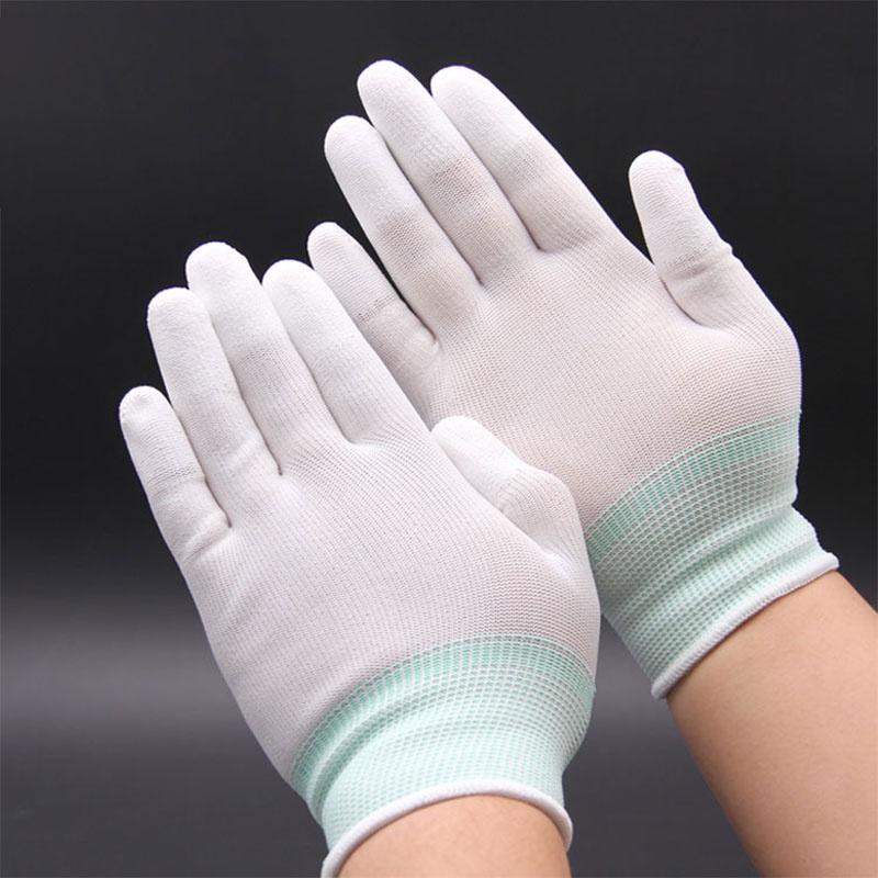 5Pair găng tay chống tĩnh điện chống tĩnh điện ESD găng tay làm việc điện tử PU ngón tay phủ ngón tay PC antiskid để bảo vệ ngón tay