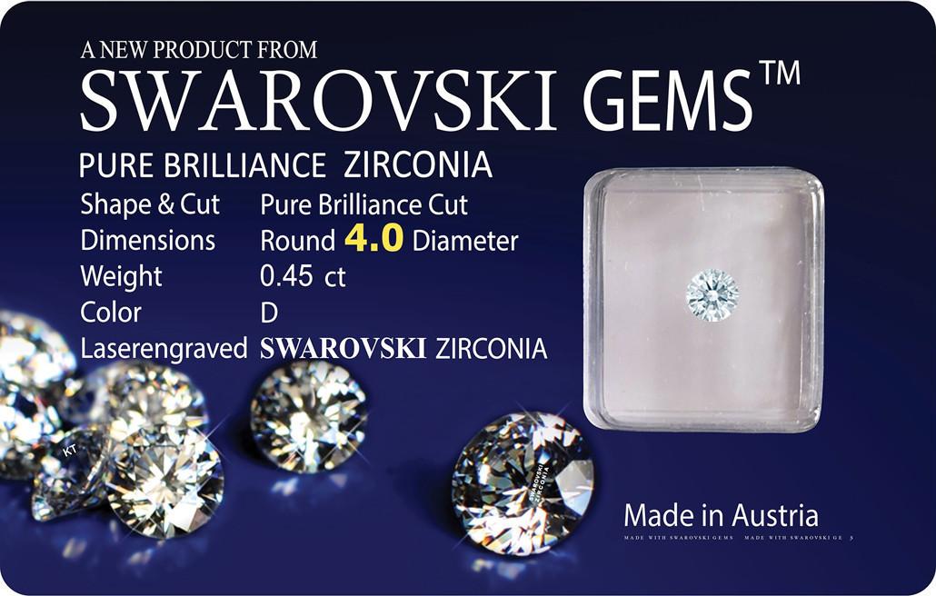 Kim Cương Nhân Tạo SWAROVSKI GEMS 3.6-15.0 MM Dạng Diamond Cut Màu Trắng Nước D