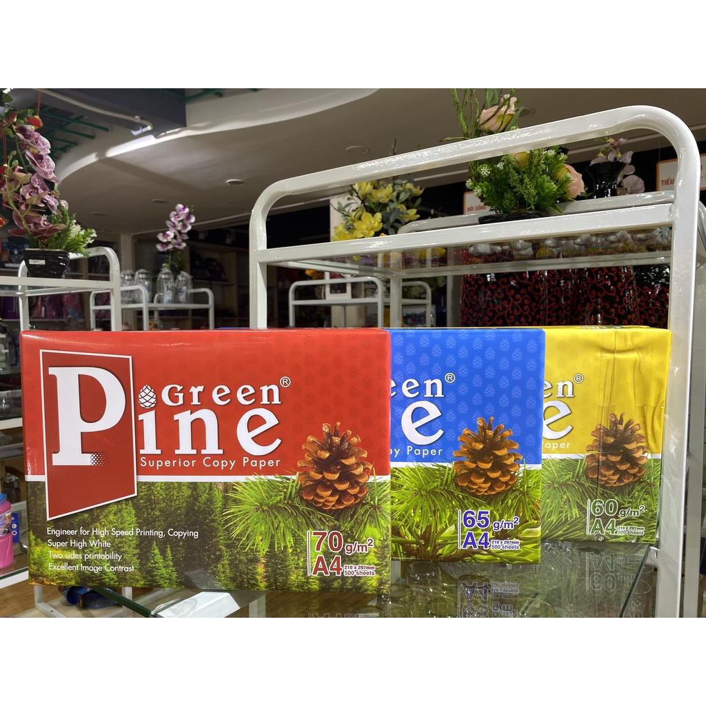 Giấy in, giấy photo Green Pine A4 ĐL 60gsm - 65gsm - 70gsm ( 500 tờ/1 ram ) - Giấy In Văn Phòng