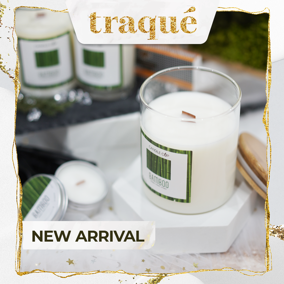 Nến thơm tinh dầu cao cấp không khói an toàn Candle Cup - BAMBOO/HƯƠNG TRE - L - 350G