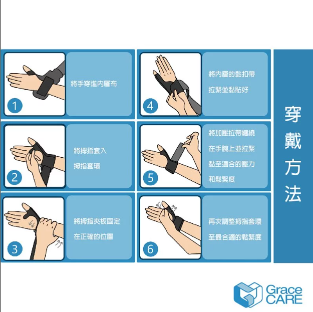 Đai nẹp hỗ trợ cố định ngón tay, cổ tay Grace Care WS223 (dùng được cho cả 2 tay)