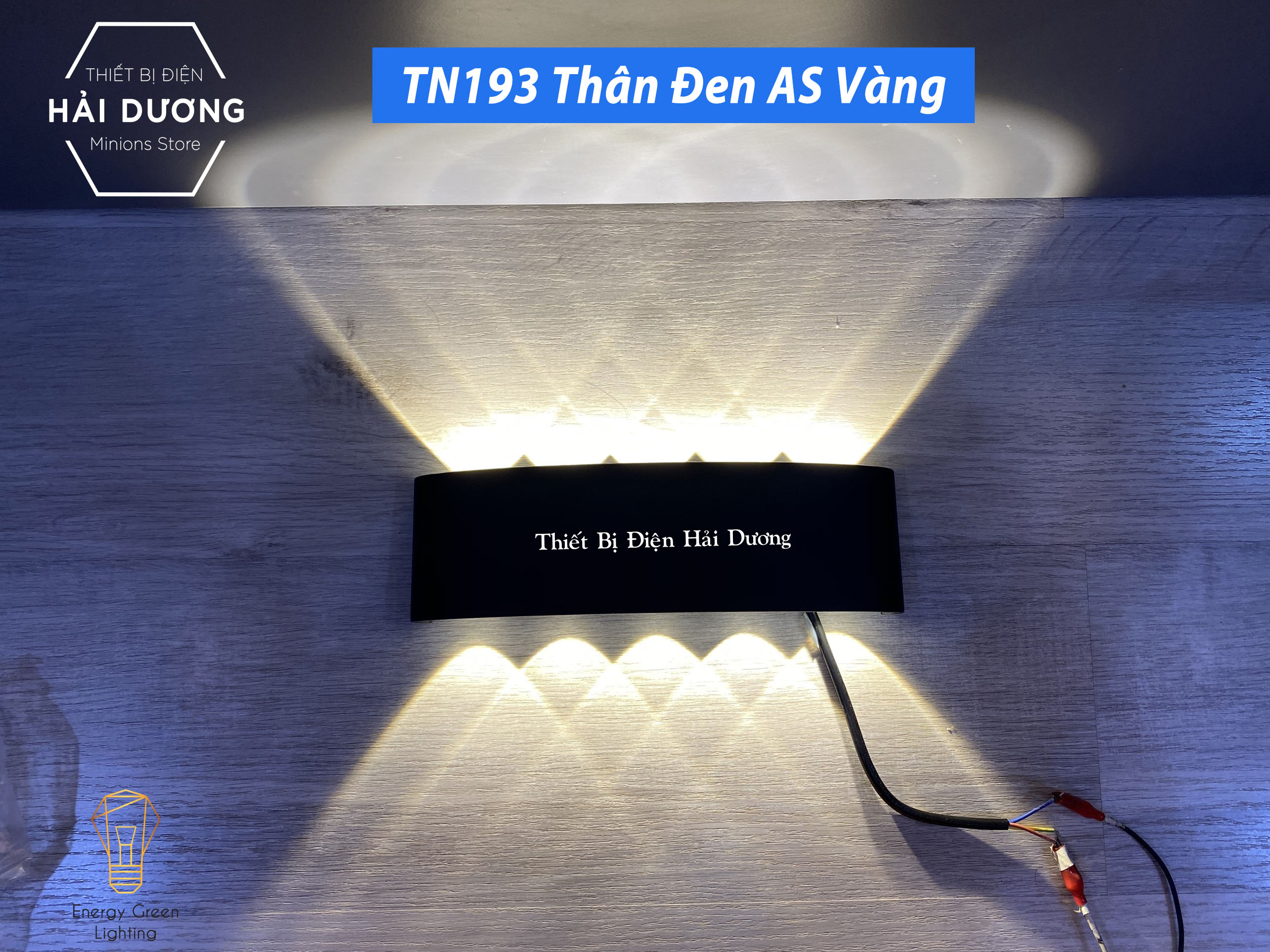 Đèn trang trí hắt tường 2 đầu TN190 - 12w ,TN193 -10W chống nước TN190 Đen/Trắng