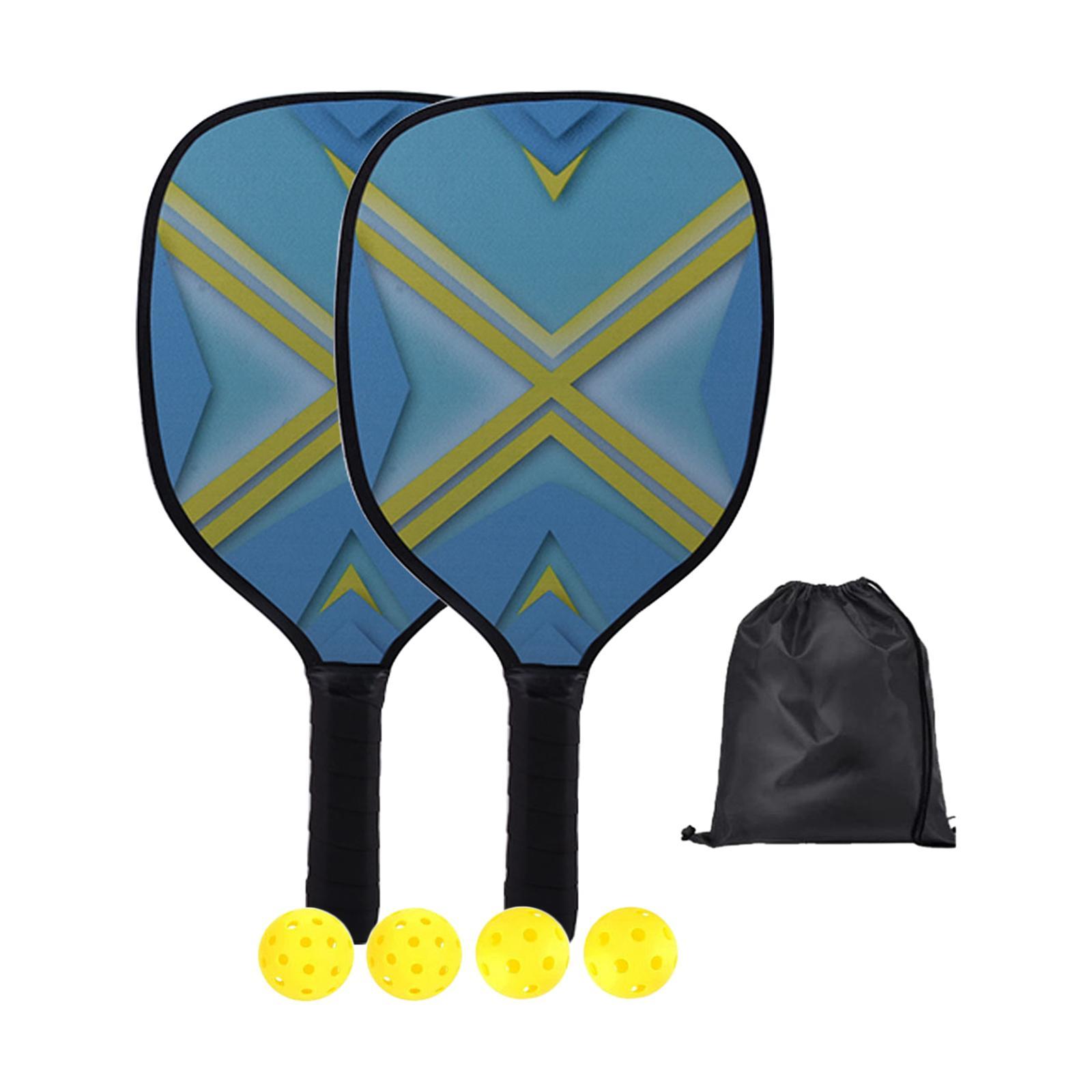 Pickleball Paddles Set of 2 Rackets with 4 Balls and Storage Bag for Indoor and Outdoor Tournament