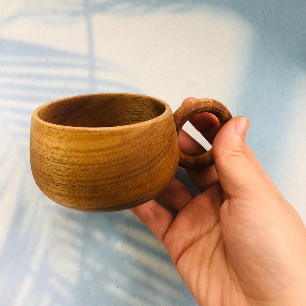 Cốc Gỗ/Ly Keo Cỡ 8x5 cm Phong Cách Vintage Trang Nhã,Cốc Uống Trà, Cà Phê, Chụp Ảnh Decor Xinh Xắn