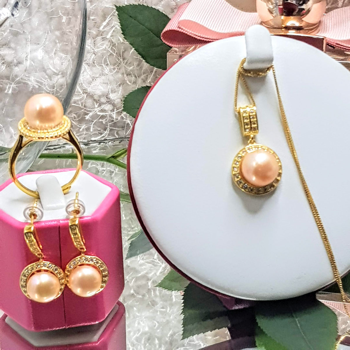 Trang Sức Ngọc Trai Cao Cấp 4M - Cô Tấm - Kiểu Dây Chuyền - Đồng Tâm - CONCENTRIC PEARL (10-13ly) - Bạc S925 Nạm Zirconia - COTAM2003(Theo Bộ và Lẻ) + Tặng Kèm Phụ Kiện