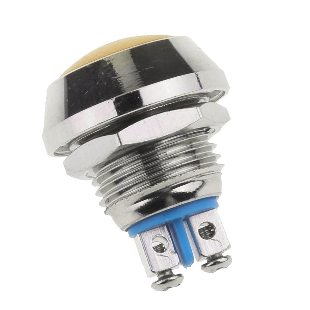 Nút Kim Loại Tròn 12 Mm SPST Nút ấn Tạm Thời 1NO P67 Không Thấm Nước