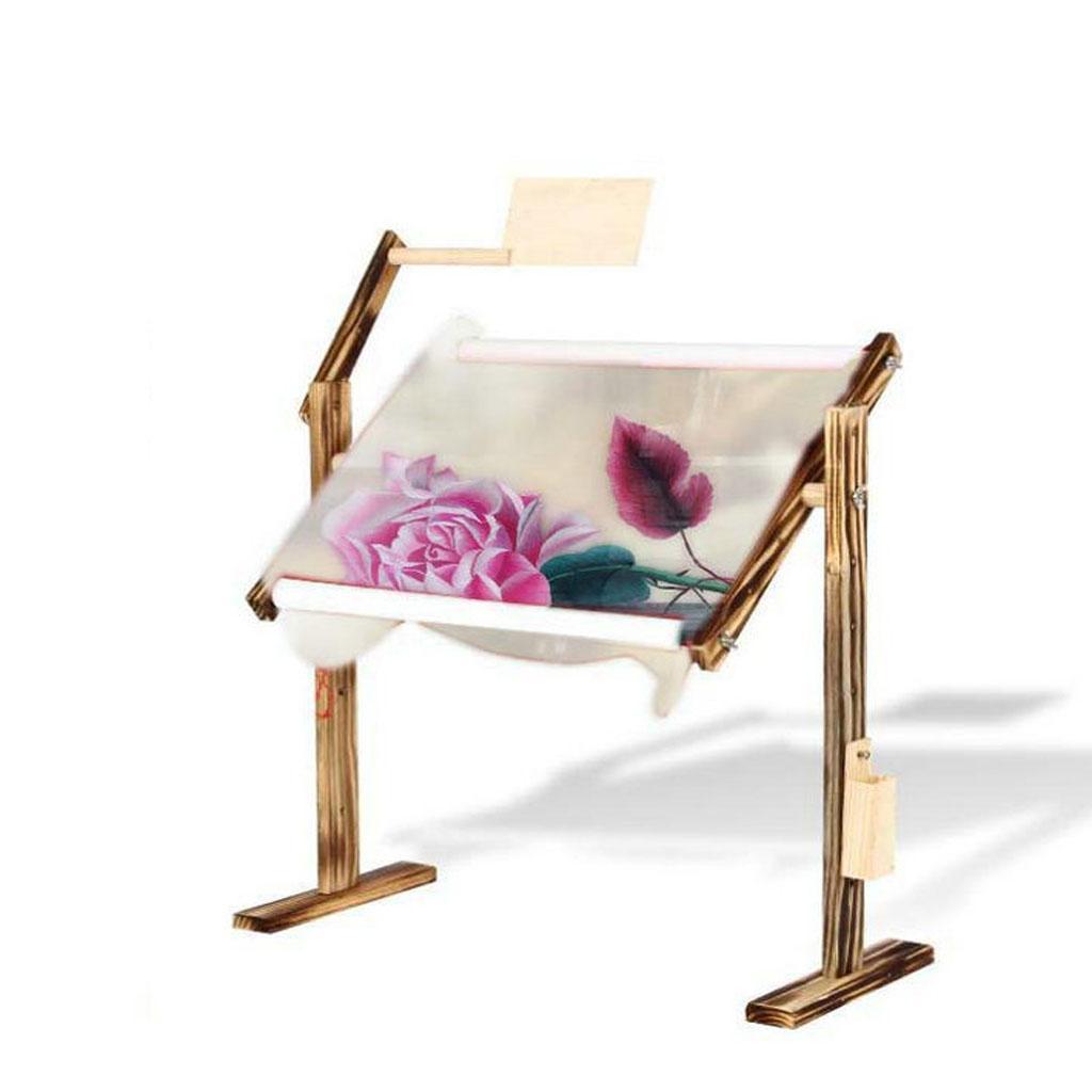 Chinese Style Wooden Needlework Table Rack Desktop Embroidery Frame Holder