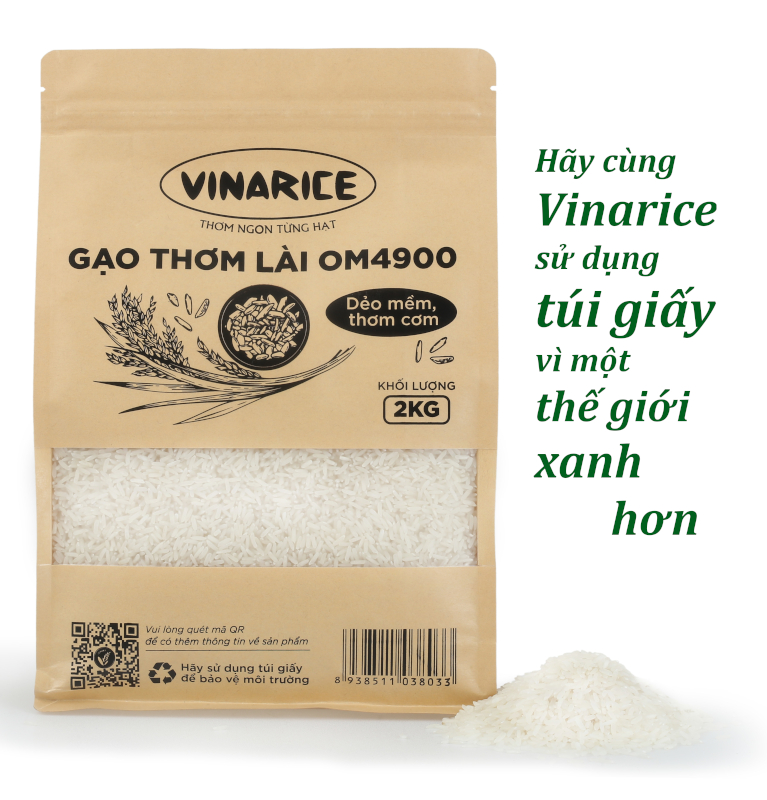 Gạo Thơm Lài OM4900 2KG - Dẻo mềm thơm ngon cơm