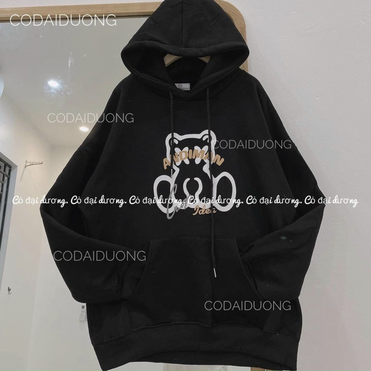 Áo khoác Hoodie Unisex Gấu Hoạt hình In Nổi Cặp Nam Nữ Siêu XinhFREESHIP RẺ ĐẸPForm Rộng Tay Dài