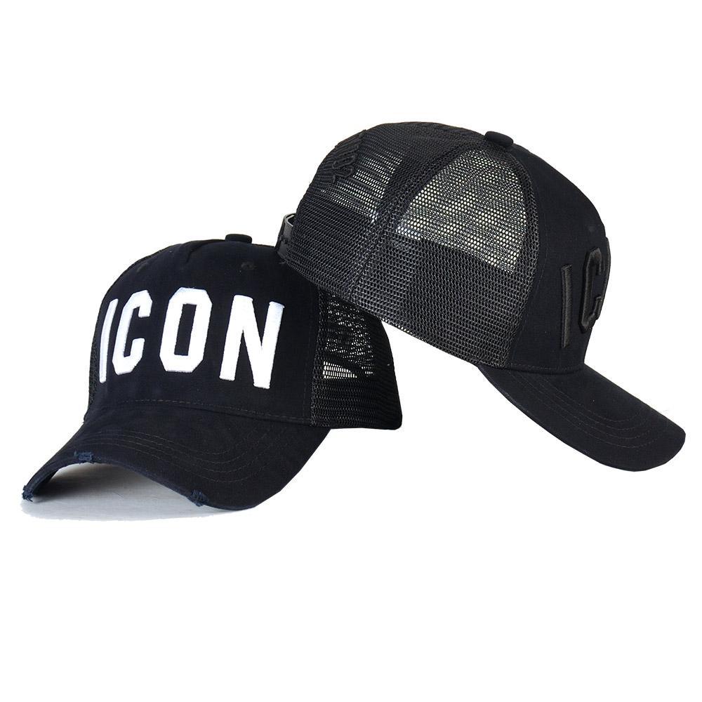 DSQICOND2 DSQ Lưới Mùa Hè Nón Lưỡi Trai Nam Nữ Thêu Biểu Tượng Chữ Bố Nón Hip Hop Trucker Cap Hombre Gorras casquette - Blue