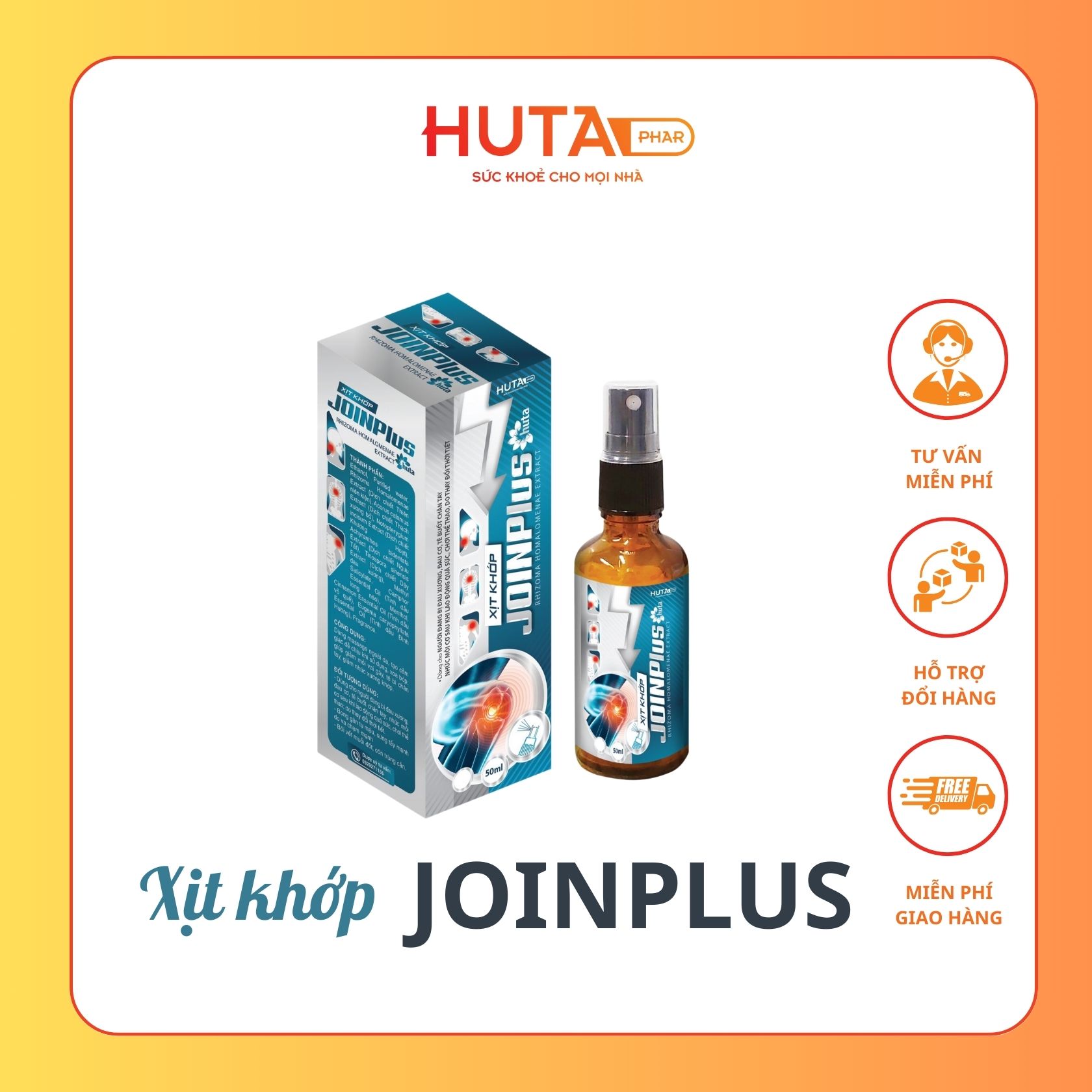Xịt khớp JOINPLUS - Giúp giảm mỏi vai gáy, tê bì chân tay, giảm nhức xương khớp