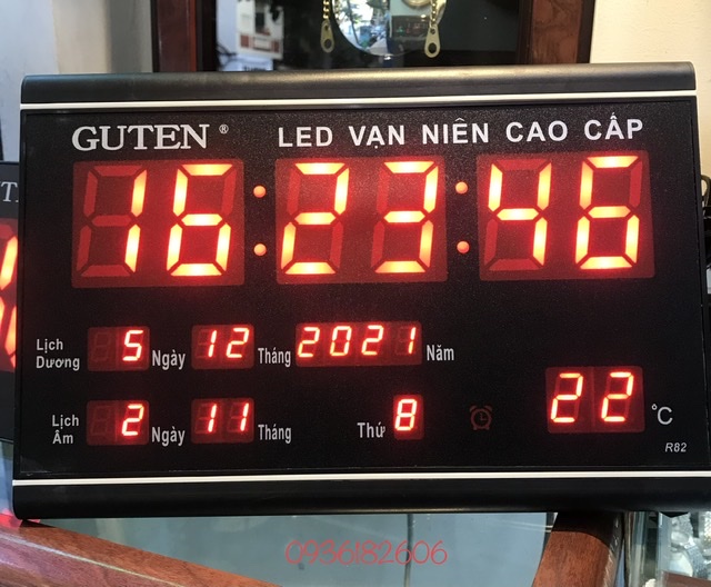 ĐỒNG HỒ LED VẠN NIÊN GUTEN 20 x 30 cm