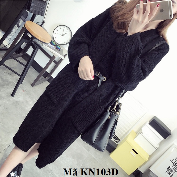 Váy, Đầm len có kèm áo khoác len cardigan bên ngoài KN103 KN103D