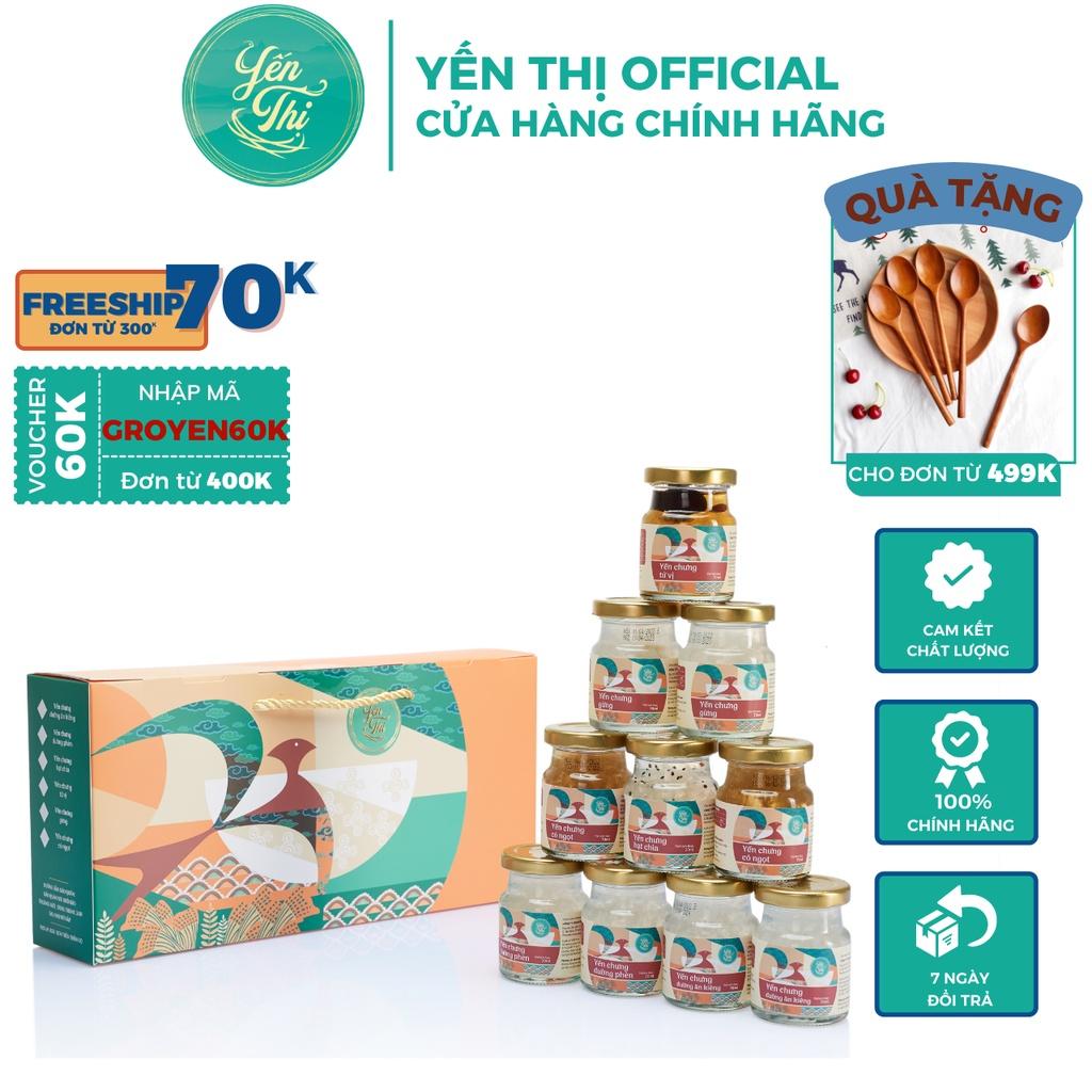 Yến Thị - Gói quà tặng 10 hũ mix vị - Yến sào Khánh Hòa chưng sẵn - 30% yến thô/ hũ 70ml