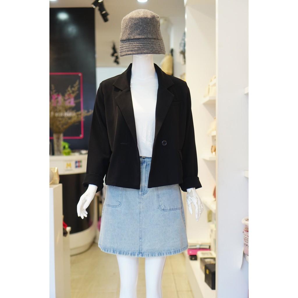 Áo blazer trơn form ngắn 062