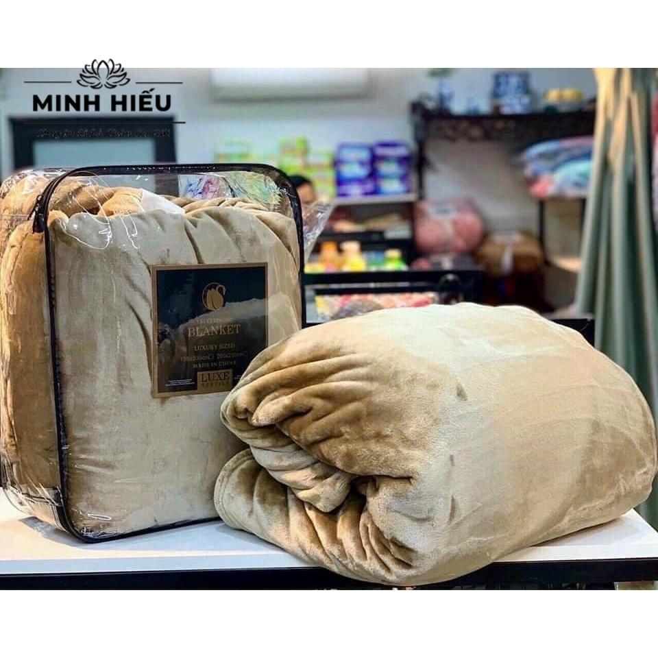 Chăn tuyết nhung 2 mặt BLANKET, mền nỉ nhung tuyết cao cấp kèm túi 2,5kg