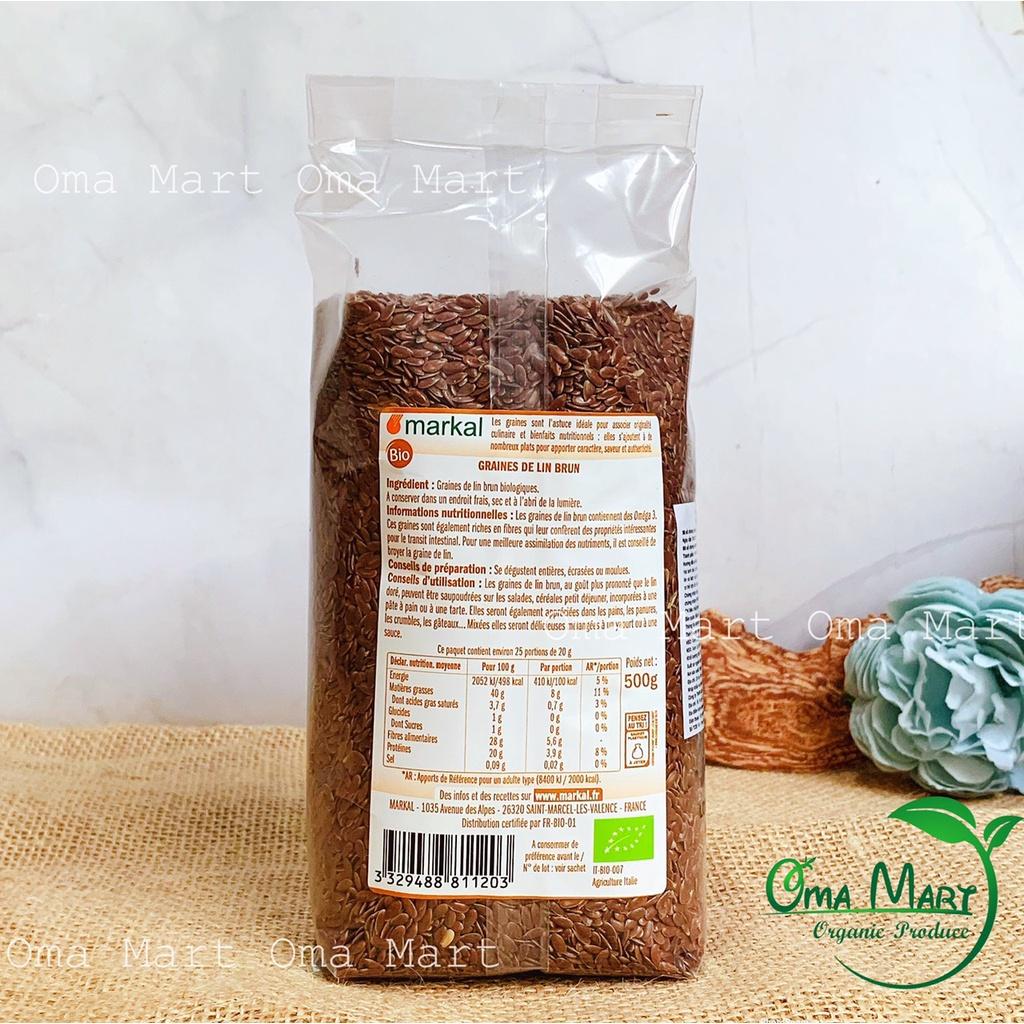 Hạt Lanh Nâu Hữu Cơ Markal 500g