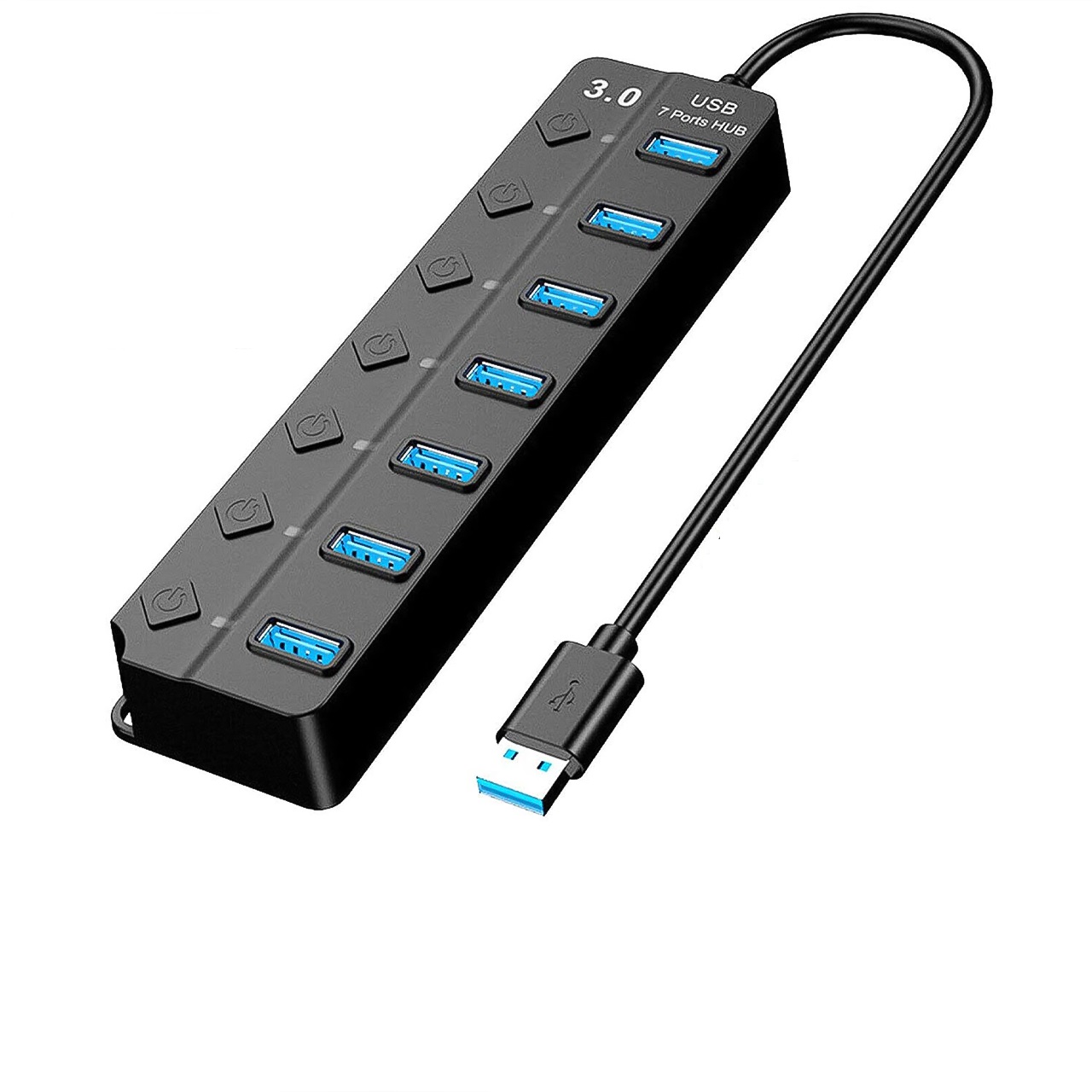 Hub usb 7 cổng 3.0 tốc độ cao Vinetteam bộ chia usb 3.0 7 cổng mở rộng kết nối chuyển đổi cho laptop, máy tính - hàng chính hãng