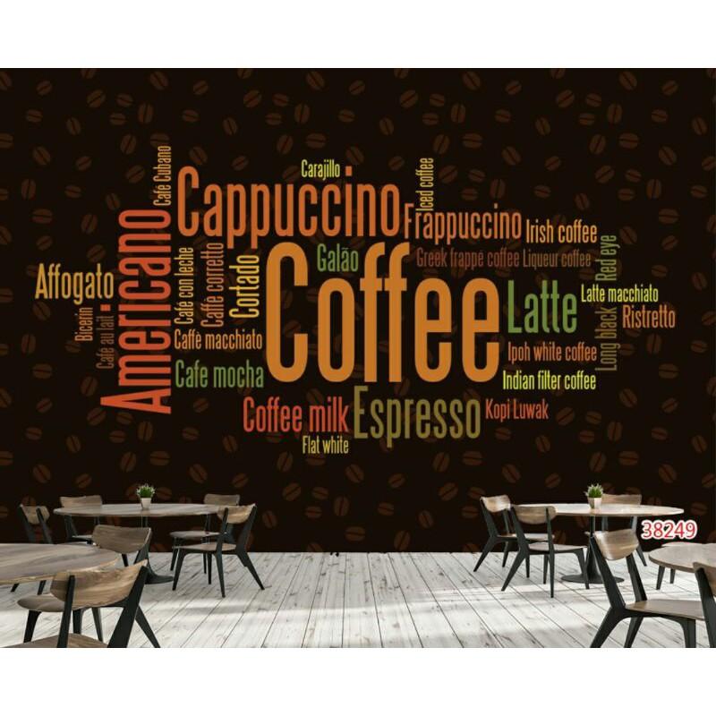 Tranh 3D dán quán cafe, trà sữa cao 0.8m*1.25m có keo sẵn