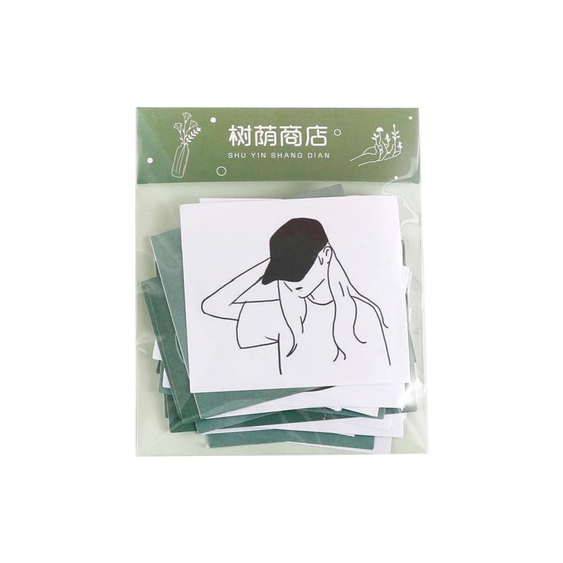 Gói 40 pcs stickers kiểu basic / minimalist nghệ thuật dùng để trang trí