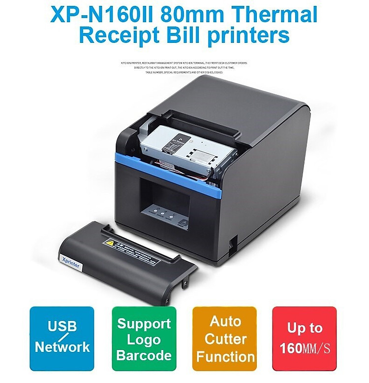 Máy In Hóa Đơn Bằng Nhiệt Xprinter XP-N160II - Hàng Chính Hãng