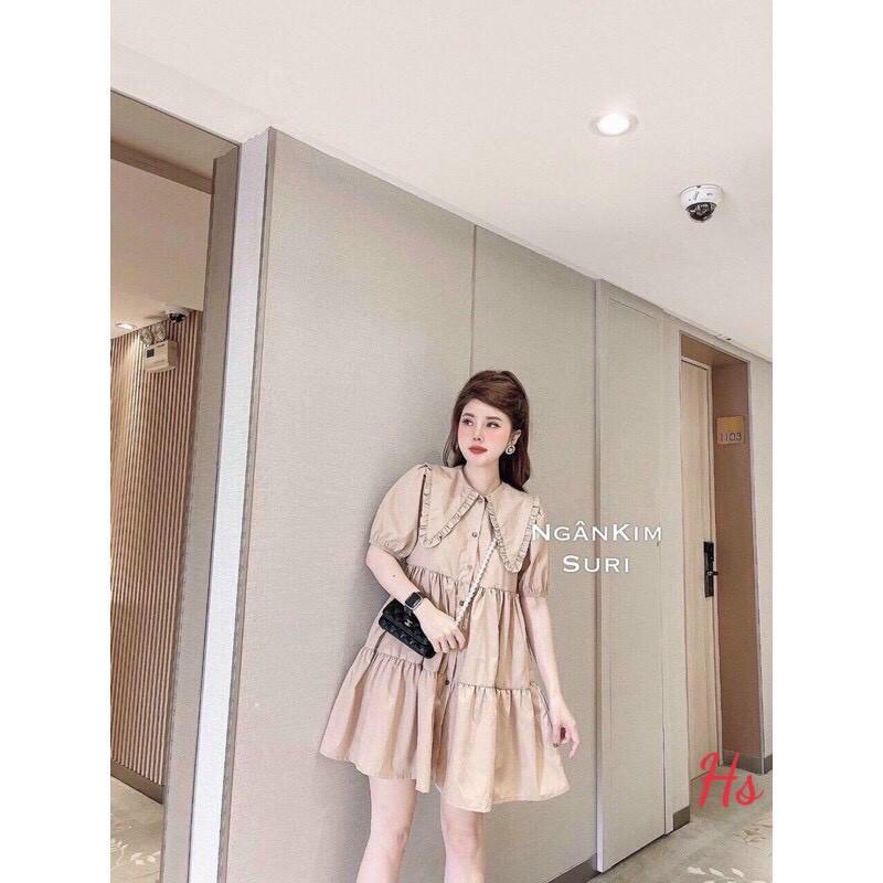 Đầm babydollVáy Babydoll Cổ Bèo Tay Phồng 3 Tầng Dễ ThươngVáy nữ,váy suông dáng sang chảnh mặc lên tôn dáng 2màu xinh