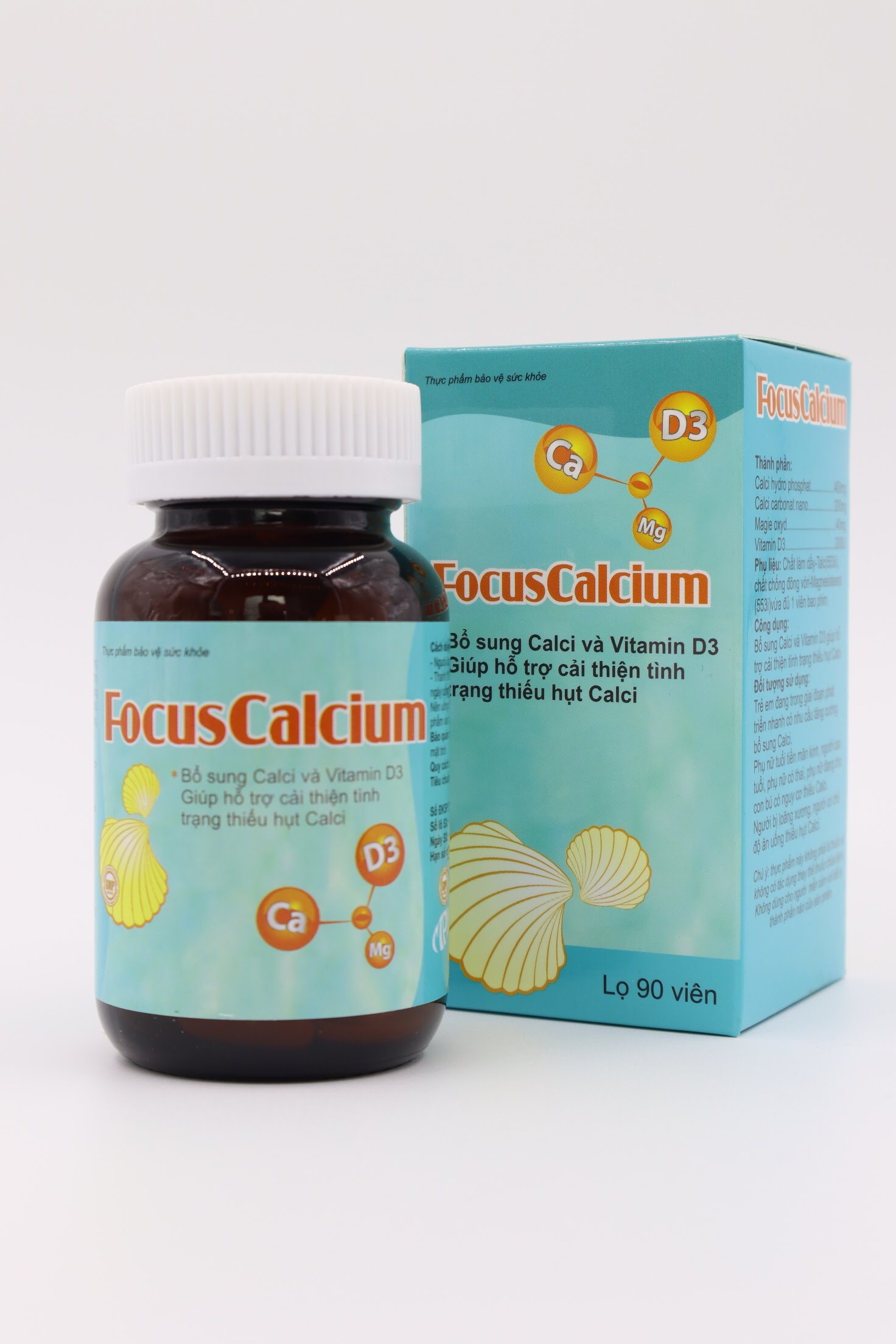 Viên Uống Canxi Cho Người Lớn Focuscalcium - Giúp Bổ Sung Canxi D3 Magie, Tăng Chiều Cao, Bổ Sung Canxi Cho Mẹ Bầu, Người Thiếu Hụt Canxi . Hàng Chính Hãng. Lọ 90 Viên