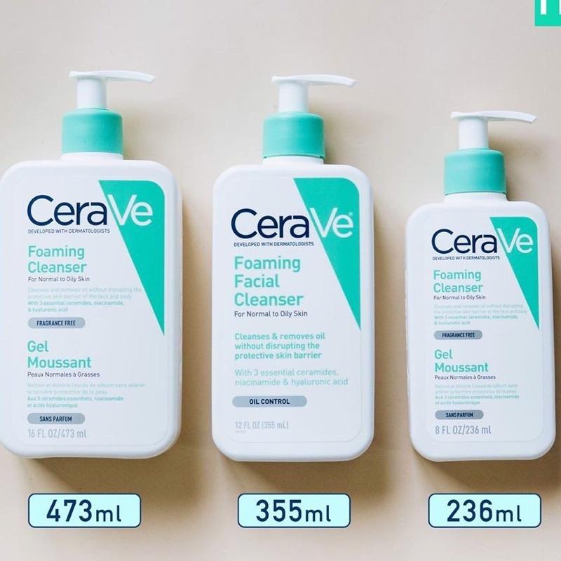 Sữa rửa mặt Cerave chính hãng cho da dầu, da mụn, da khô, Sửa rửa mặt Cerave 236ml, 355ml, 473ml