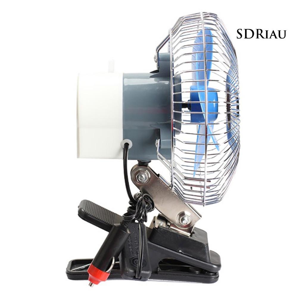 Quạt Làm Mát Mini 12 / 24v Có Kẹp Xoay Tiếng Ồn Thấp Cho Xe Hơi