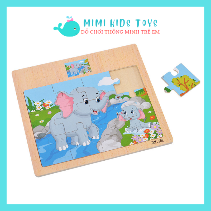 COMBO 5-10 tranh xếp hình gỗ 12 miếng puzzle - Đồ chơi thông minh trẻ em