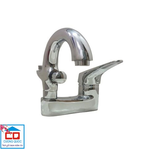 Sen vòi liền chậu Lavabo nóng lạnh. Vật liệu bằng đồng, hợp kim kẽm mạ chrome bóng. Bền, đẹp phù hợp nhà tắm. SLCĐA01