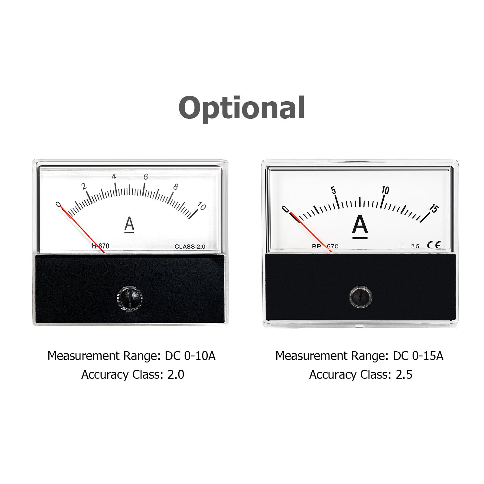 Analog Current Panel Meter Ammeter Gauge Class 2.5 Accuracy DC 0-15A Analog Ammeter Ampere Measurement Tester Gauge