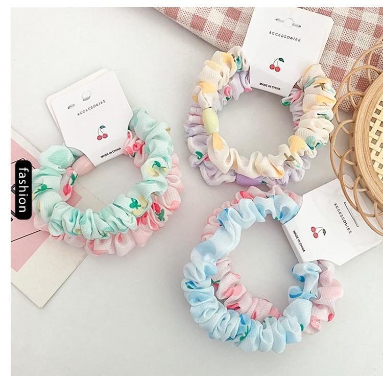 Dây cột tóc vải scrunchies nhỏ hình trái cây siêu dễ thương phiên bản Hàn Quốc DS1