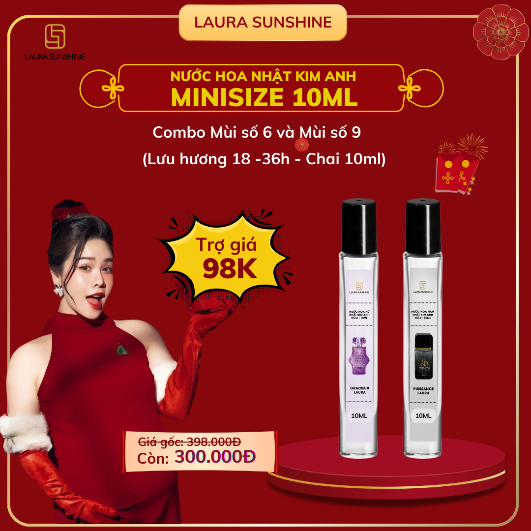 [Trợ giá 49K] Nước hoa chiết Nhật Kim Anh - Laura Sunshine Parfum 10ml - Mẫu mới năm 2025