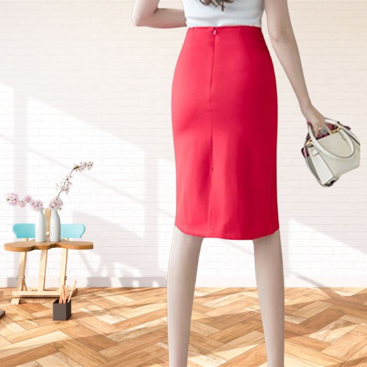 Chân váy công sở dáng bút chì lưng cao dài 58cm phong cách Hàn Quốc sang trọng chất vải co giãn thoáng mát khi mặc