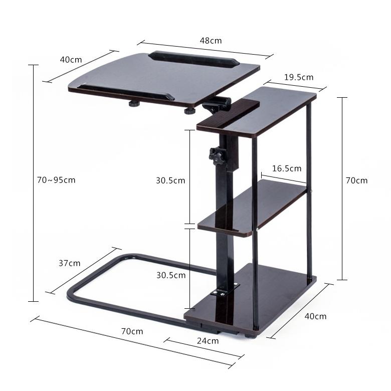 Bàn làm việc đầu giường có thể điều chỉnh độ cao và góc nghiêng, dễ dàng di chuyển với bánh xe Bedside laptop desk