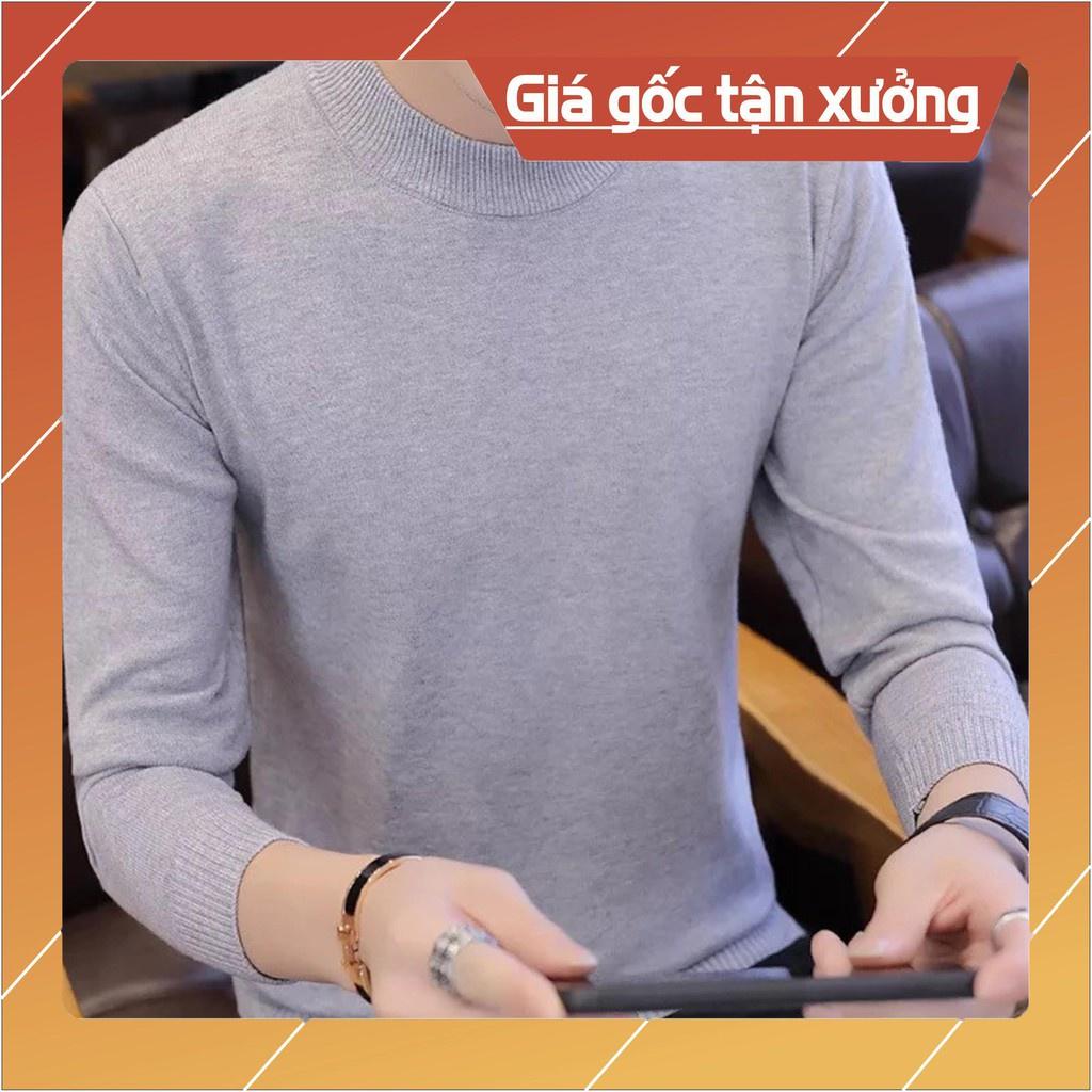 Áo Len Hàn Quốc Thấp Cổ Áo Len Nam Nữ Cao Cấp Sợi Dệt Nhiều Màu Co Dãn Tốt