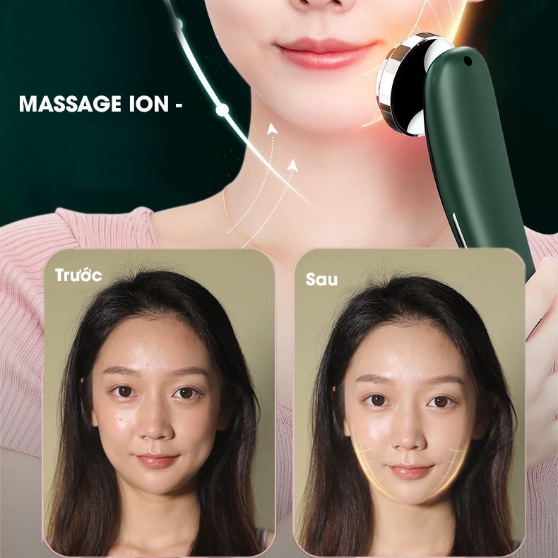 Máy Rửa Mặt, Massage Ion 2 In 1 Làm Sạch Sâu & Hấp Thụ Dưỡng Chất Bằng Công Nghệ Sóng Âm (Bh 06 Tháng)