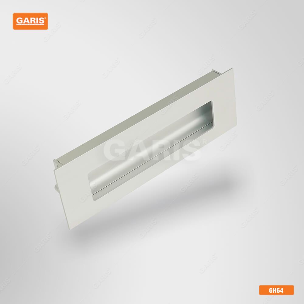Tay nắm âm khoét gỗ, hợp kim nhôm, màu nhôm mờ Garis GH64.160