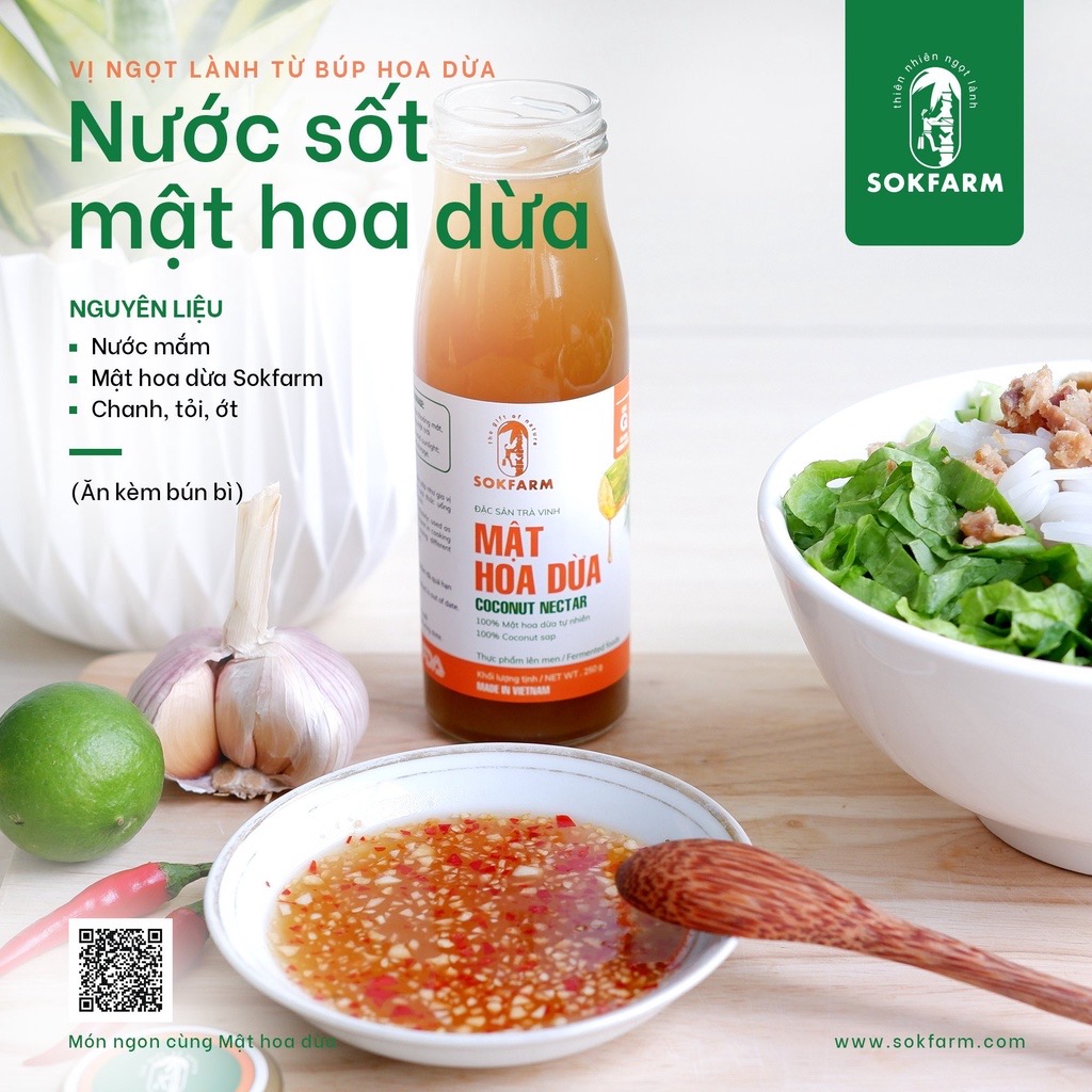 COMBO 2 CHAI MẬT HOA DỪA - SOKFRAM- 500ml - 100% MẬT HOA DỪA NGUYÊN CHẤT