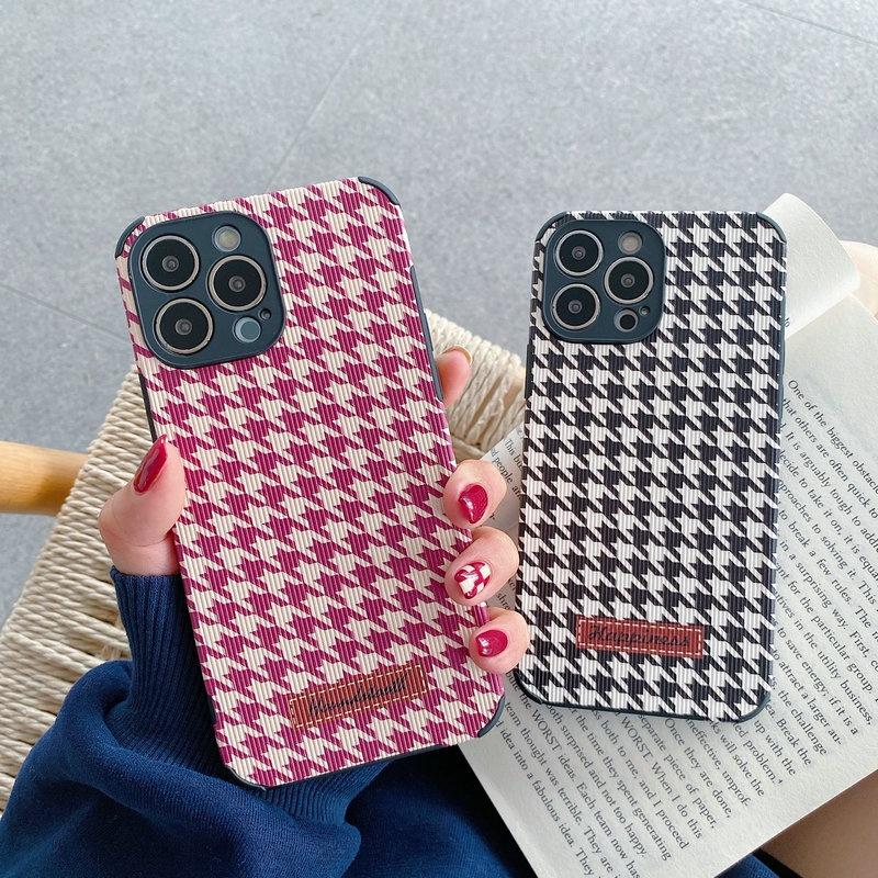 Case Xiaomi Redmi Note 10 10S 9S 9 8 Pro 4G 9A Poco M4 X3 GT F3 F2 M3 Pro 5G Soft Straight Edge Phone Case Precise Hole Motif Black Red Houndstooth