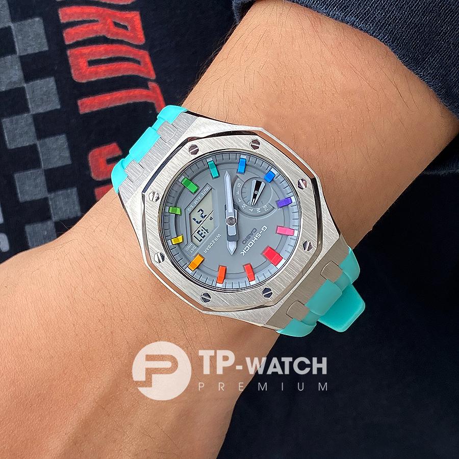 Đồng Hồ Nam Dây Nhựa Casio G-Shock GA-2110ET-8A AP CUSTOM TIFFANY x RAINBOW ROYAL OAK