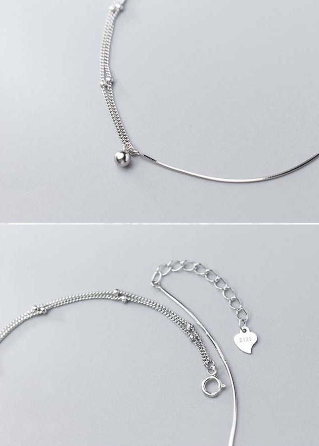 Lắc Chân Bạc Nữ cao cấp sang chảnh LCBN194 + Tặng hộp đựng lắc + Tặng khăn lau bạc