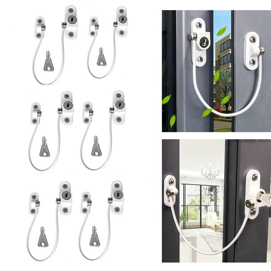 3 Cái/lốc Bảo Vệ Trẻ Em Khóa Cửa Sổ Khóa An Toàn Cho Bé Thép Không Gỉ CửA Sổ Con Bảo Vệ Nút Chặn Trẻ Sơ Sinh An Ninh Con Ổ Khóa